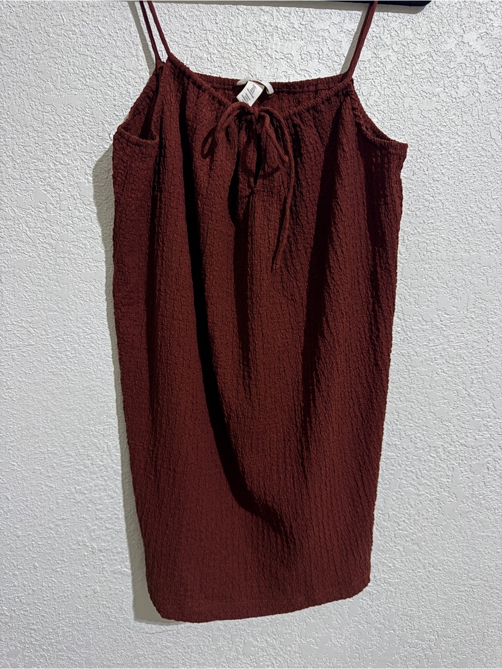 #57 H&M Burgundy Textured Midi Skirt with Spaghetti Straps